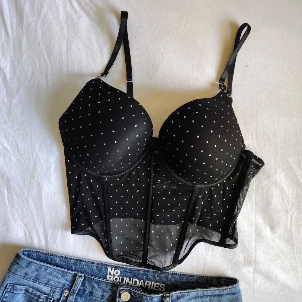 Paris Hilton Black and White Dot Bra